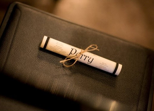 Wedding Seating Chart Rolled-Up Scroll